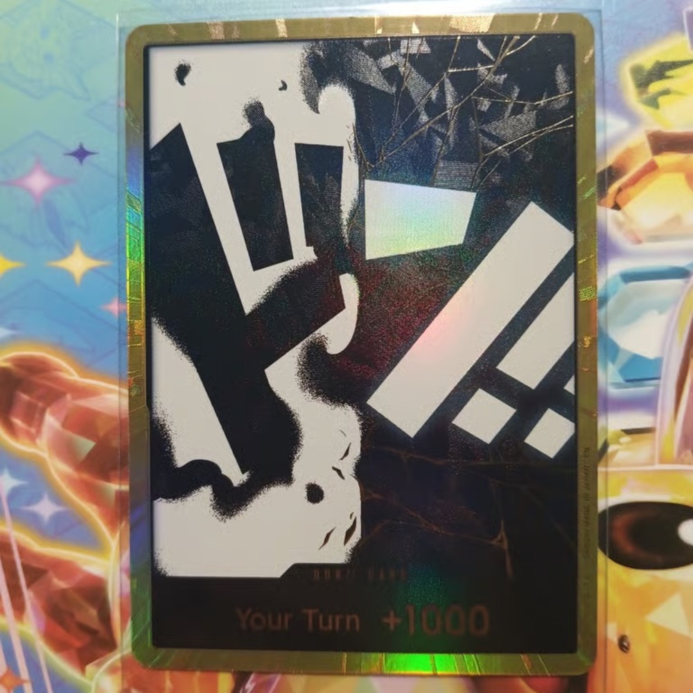 Onepiece Trading Card with Black and Gold Accents